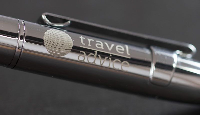 Fisher Space Pen lasergravering - Travel Advice