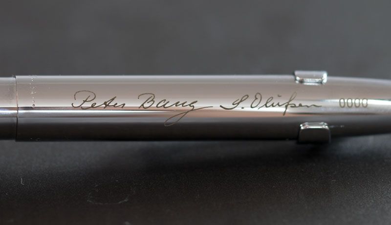 Fisher Space Pen lasergravering - Bang & Olufsen