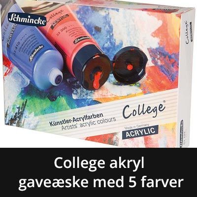 College akryl gaveæske med 5 farver