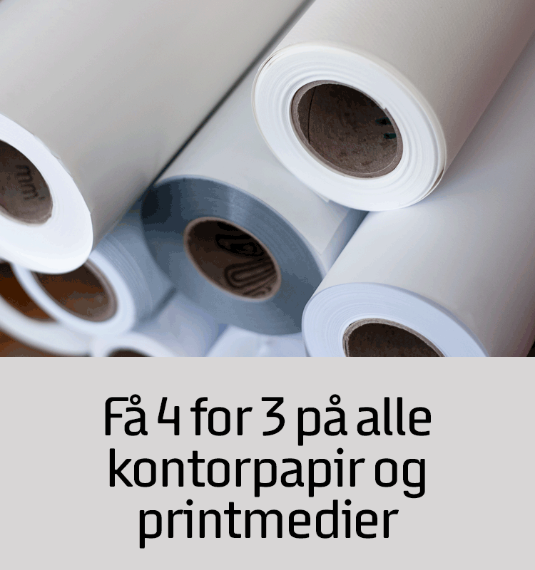 4 for 3 på kontorpapir og printmedier