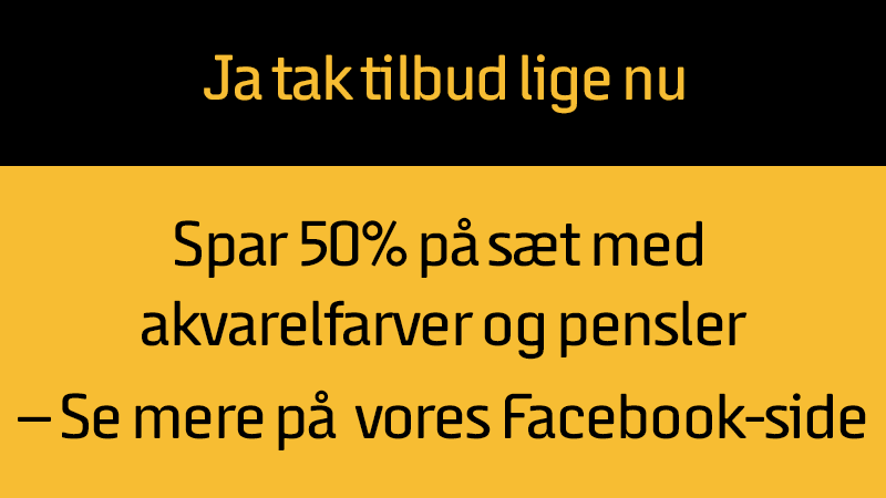 Spar 50% på akvarel og pensler - kun på Facebook