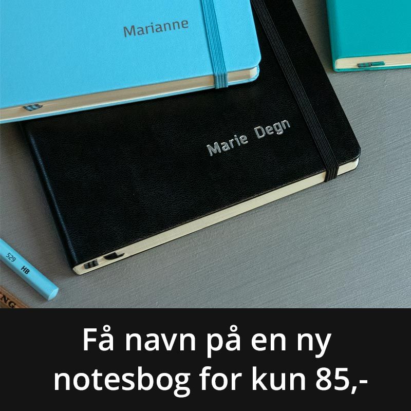 Få navn på din nye notesbog for kun 75,-